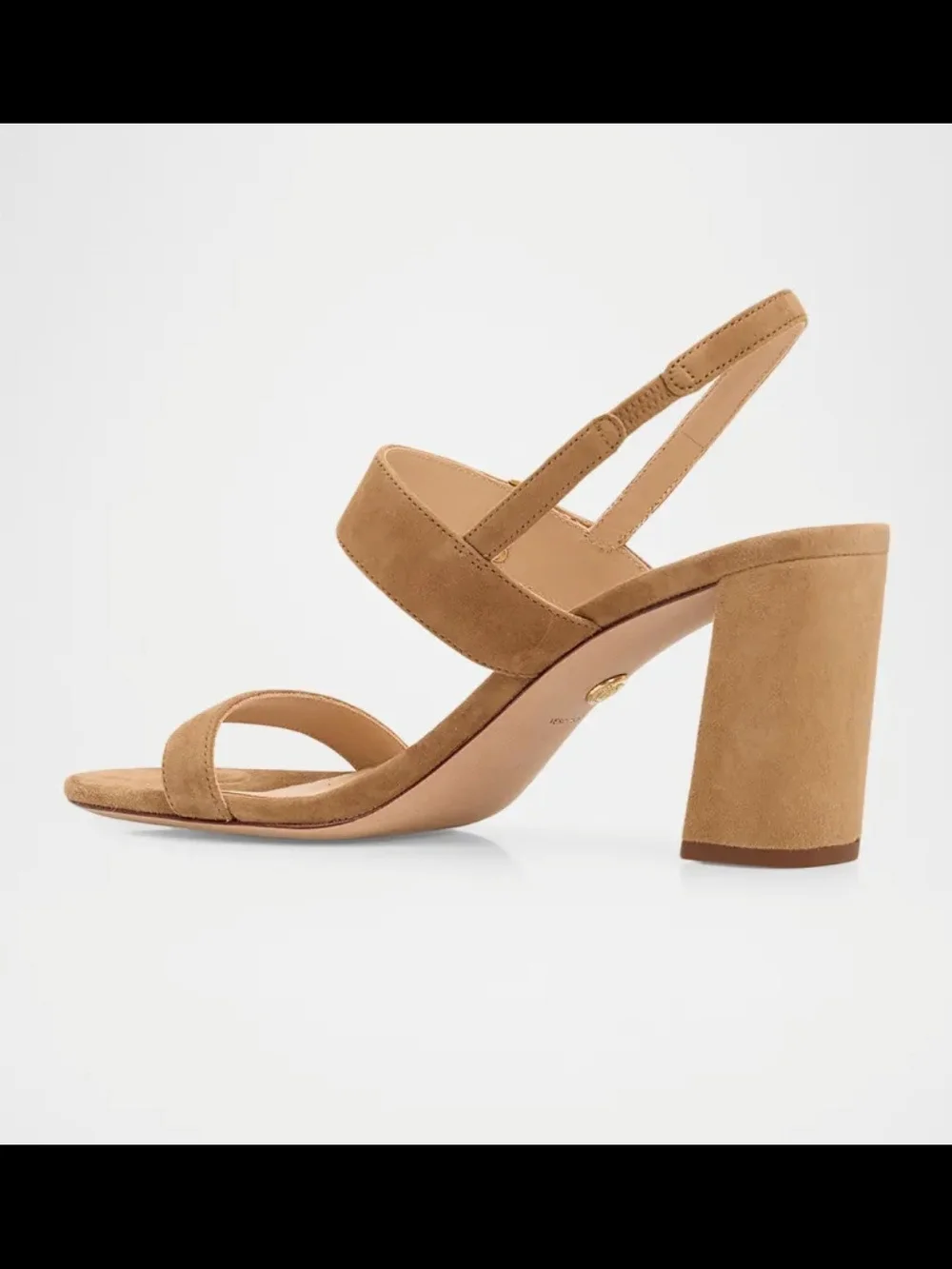Veronica Beard Tan Suede Block Heel Slingback Sandal